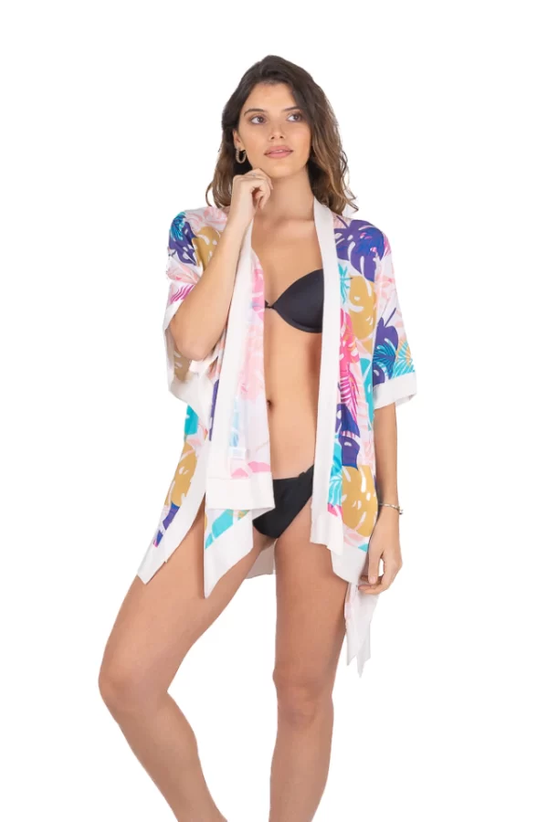 KIMONO ESTAMPADO C/BORDE LISO V24